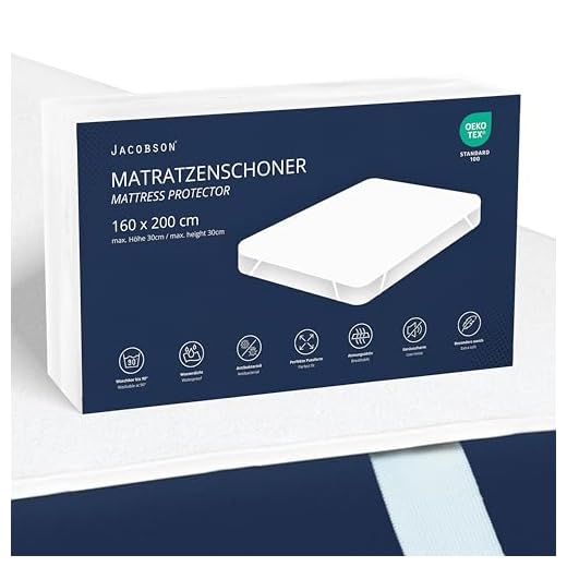 JACOBSON Matratzenschoner 160 x 200 cm - wasserdichte Matratzenauflage - atmungsaktiver Matratzenschutz (160x200cm)