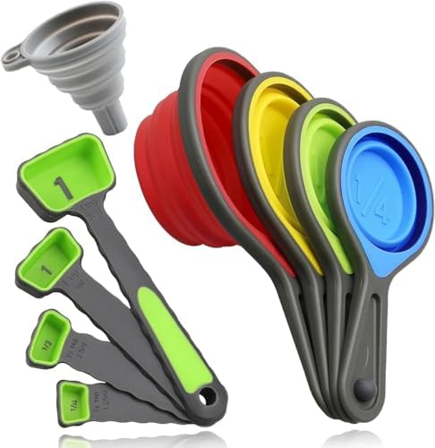 leepiya Measuring Cups and Spoons set, Collapsible Measuring Cups...
