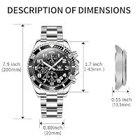 OLEVS Men Watch Black Luxury Dress Classic Silver Stainless Steel Watches — image 6