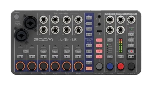 ZOOM ズーム L6 デジタルミキサーレコーダー ミキサーオーディオ 10チャンネル仕様 コンパクト ポータブル パワフル 持ち運び可能 幅23cm/奥行き11cm 32bitフロート対応 動画配信 宅録 DTM マシンライブ 配信用