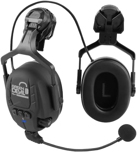 GREEN DEVIL Bluetooth Hearing Protection Ear Muffs For Safety Helmet Hard Hat Mounted Attachment