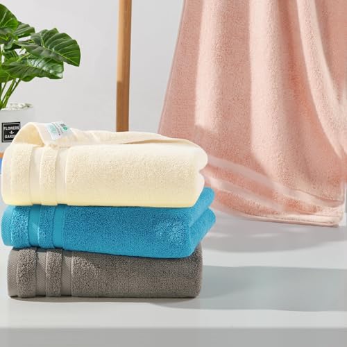 Image of Hand Towels Set of 4 (14 inchx30 inch) - Lightweight | Thick 480GSM | Soft | Absorb,Cotton Hand Towels for Bathroom & Kitchen , Multicolor Towels for Showering & Guest Use, Brown + Pink + Turquoise + Yellow