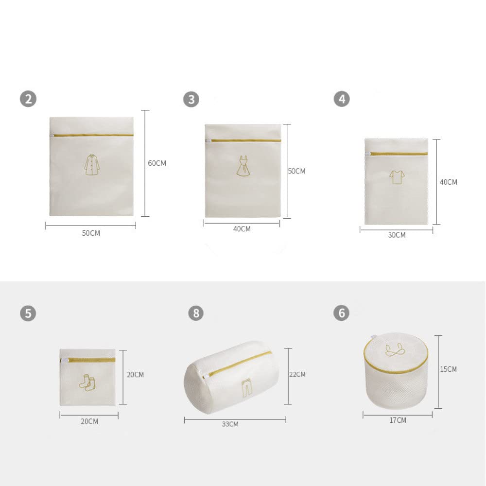 Bolsas de lavandería de Malla para Tops, Abrigos, Faldas, jerséis, Pantalones, Calcetines, Ropa Interior, Sujetador, Bolsa organizadora de Almacenamiento de Viaje, 6 uds.