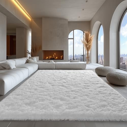 Zentavio White Living Room Rugs 9x12 Large Area Rugs for