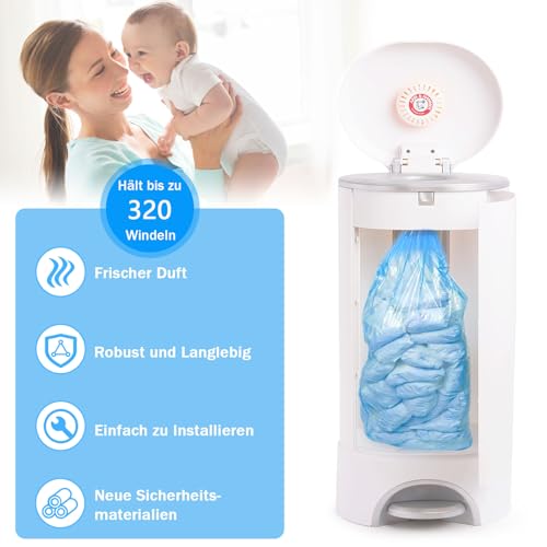 Miniatura 4 de Forbabe 10 Piezas De Recambio Para Cubo De Pañales, 4,5 M De Alta Capacidad Para Cubos De Pañales Hasta 320 Pañales, Compatible Con Cartuchos De Recarga De Angelcare Tommee Tippee Litter Locker