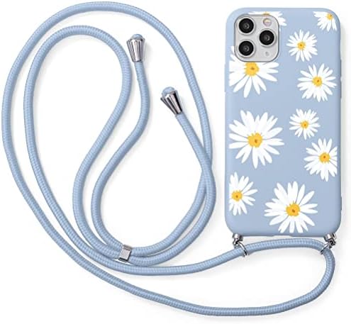 KAPUCTW Compatible for Apple iPhone SE 2020/7/8 Case with Strap Crossbody Lanyard Case, Soft TPU with Adjustable Nylon Lanyard Neck Holder, Phone Lanyards Cover for iPhone SE 2020 4.7",Flower 3