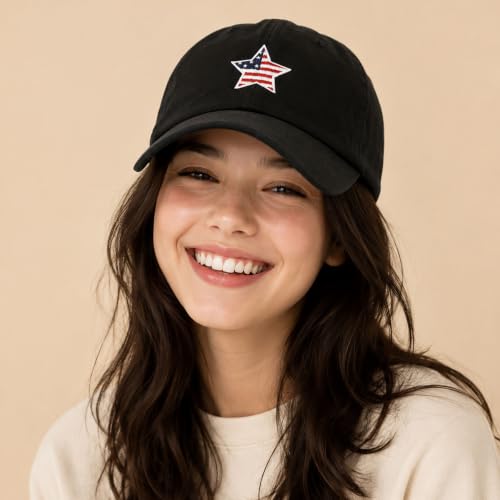 Image of USA Flag & Embroidery Premium 100% Cotton Low Profile Adjustable Baseball Dad Cap