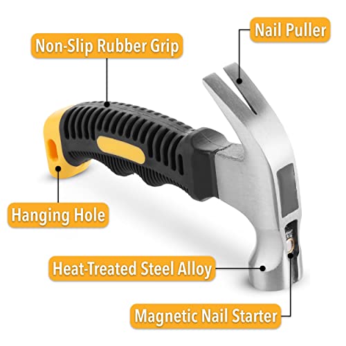 Mr. Pen 8oz Stubby Claw Hammer - Magnetic Nail Tool for Women and Kids