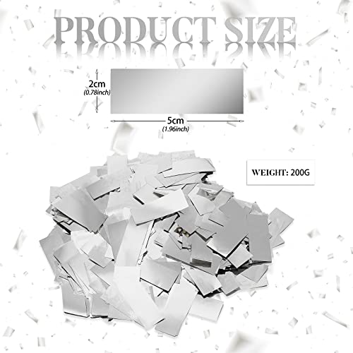 Image of Sumind 200 Grams Foil Silver Confetti Large Glitter Metallic Throwable Scatter Table Party Confetti for Wedding Graduation Birthday Baby Shower Christmas Celebrations New Years Party Decorations