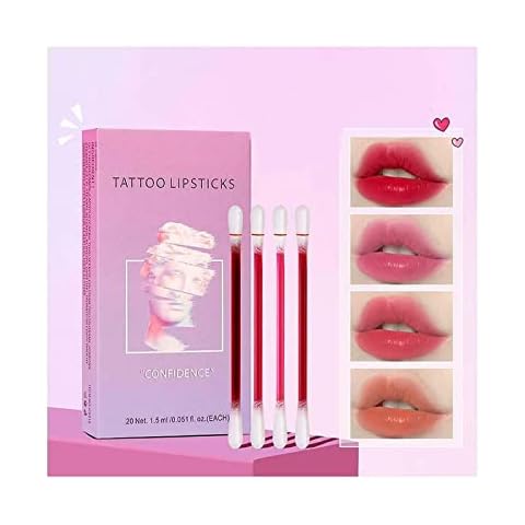 Tattoo Waterproof Lipstick Sweatproof Lip Gloss Long Lasting Vegan lip Makeup , Tattoo Lipstick, Cigarette Box Cotton Swab Lipstick, Tattoo Lip Stain Tattoo Lipstick Cotton Swab . (C) Cover