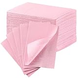 JMU Pink Dental Bibs, 50 Pack 3-Ply Waterproof Disposable Dental Bibs 13'x18' for Dental Clinic, Tattoo Shop, Nail Salon