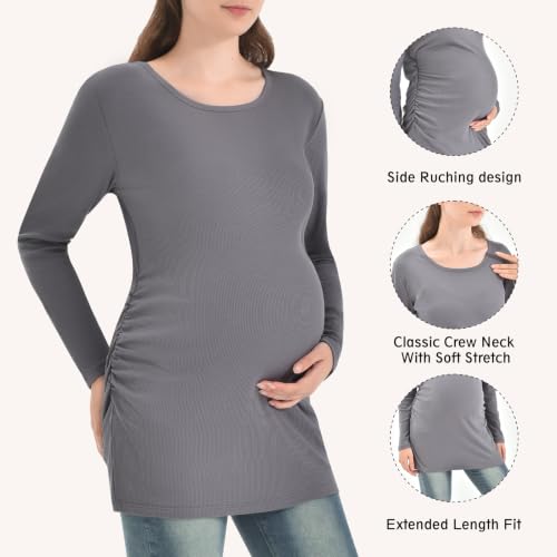 Ipletix Maternity Long Sleeve Tunic Tops - image 4