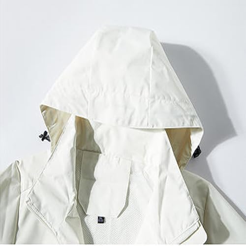 Image of Men's Waterproof Windbreaker with Removable Hood Lightweight Rain Coats for Casual Hiking Cycling
