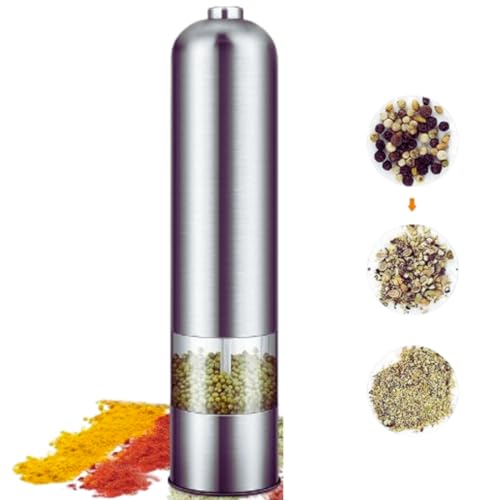 Macinino Elettrico Spezie Alluminio Resistente Alta Qualità Sale Spezie Performante Senza Sprechi Igienico Pratico Comodo Affidabile Ottimo Utensile Casalingo.