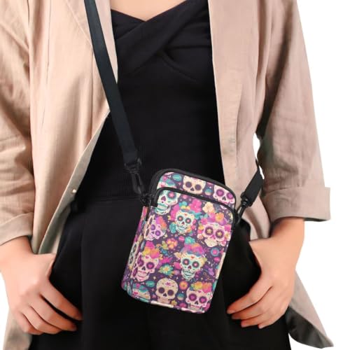 Image of Hawaiian Tribal Small Crossbody Bags for Women Cell Phone Bag Purse, Sea Turtle Zipper Sling Purses Shoulder Bag