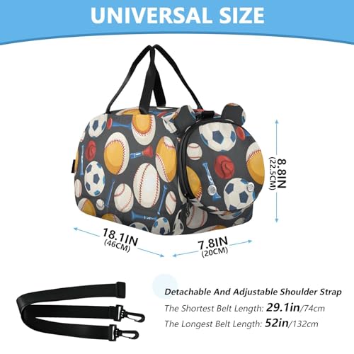 Duffle Bag Kids Gym Bag with Shoes Compartment & Wet Separation Overnight Travel Duffel Bag Baseball Soccer for Girl Boy3