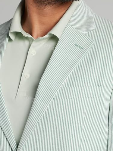 Seersucker Blazer for Men Lightweight Summer Wedding Casual Outfits Pinstriped with White Accents 2 Button4