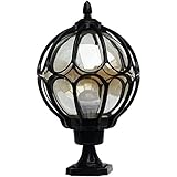  GAENZA Nouveau Creative Ball Colonne Lumières Traditionnel Post Lamp Globe Post Lights Lanterne Classique en Aluminium Moulé sous Pression en Verre Pilier Lumières Réverbères