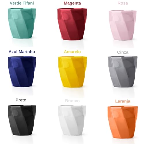 Caneca Porcelana Cerâmica Louça lisa 260 ml Para Café Leite Chá Cores Variadas (Cinza)