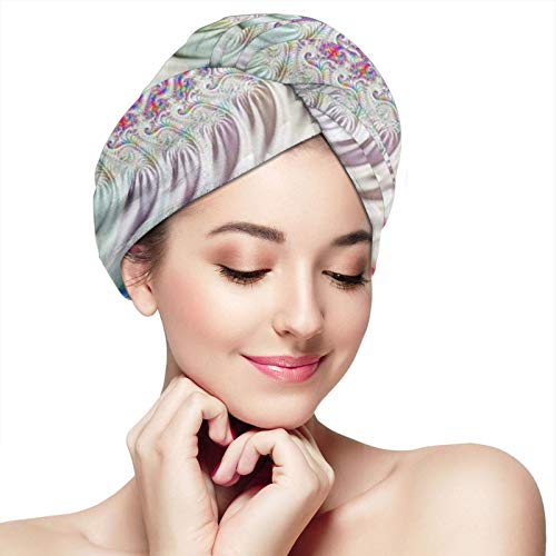 NiYoung Hair Towel Wrap Anti-Frizz Colorful Tie Dye Microfiber Hair Towel with Button Ultra Absorbent Hair Towel forThick Hair, Long Hair