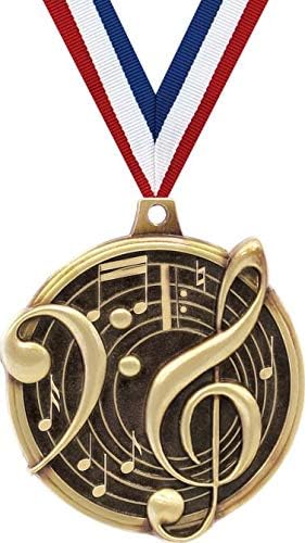 Crown Awards Music Medals - 2" Kudos Music Note Musical Award Medals Gold