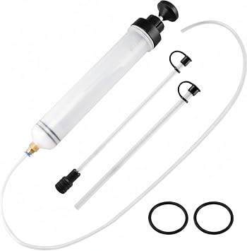 Manual Oil Extractor Pump Fluid Transfer with 23.6 inch Rubber Hose for Automotive Fuel Brake Fluid Suction 500 CC
