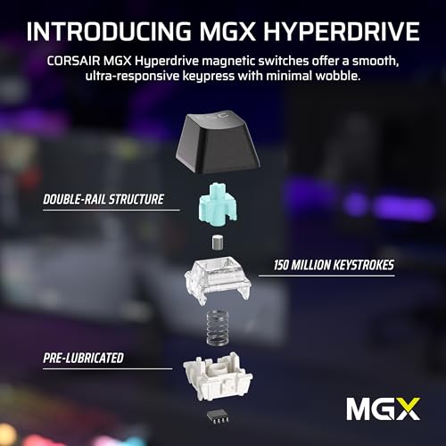 CORSAIR K70 PRO TKL RGB Tastiera da gioco magnetica e meccanica cablata – Switch CORSAIR MGX Hyperdrive pre-lubrificati, trigger rapido ad effetto Hall, 8000 Hz Hyper-Polling, QWERTY NA, nero - Tastiera gaming - Immagine 7