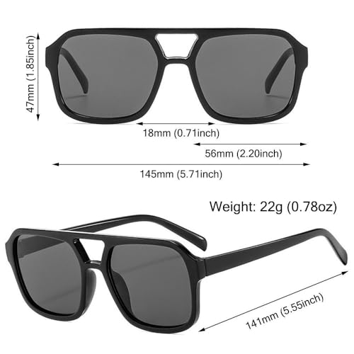 Retro Sunglasses Unisex Stylish Big Frame Sun Glasses Ins Style Shades Sunglasses Fashion Black Frame Shades 5