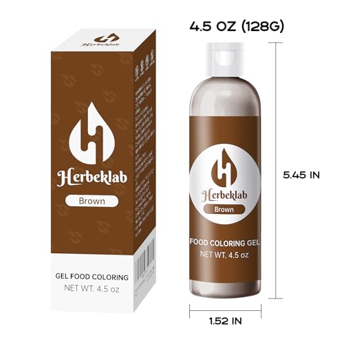 Image of Brown Gel Food Coloring - 4.5 oz Professional Grade Concentrated Food Dye, Gel Based Coloring for Icing, Baking, Cake Decorating & Cookies