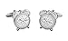 Nosologemelos - Gemelos para Camisa de Hombre - Modelo Reloj Despertador - Color Plata - Cierre Basculante - No se Oxida, Antialérgico, Libre de Níquel - Hecho en Latón - Regalo para Hombre