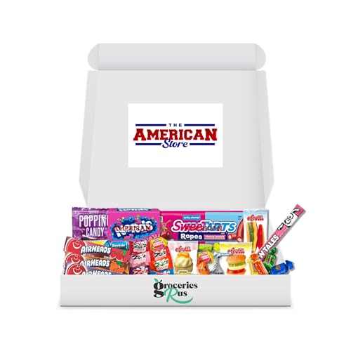 Mini Maddness! USA Sweet Gift Hamper I Assortment of Exotic Mini American Sweets Packaged in A Retro Gift Hamper I Includes Candy Brands Loved Worldwide!