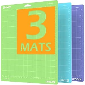 Cutting Mats for Cricut Maker 3,Explore 3,Maker,air 2,12×12 inch Standard+Light+Strong Grip 3 Mats Xinart 12×12″ Variety Adhesive Replacement Cut Mats for Cricut
