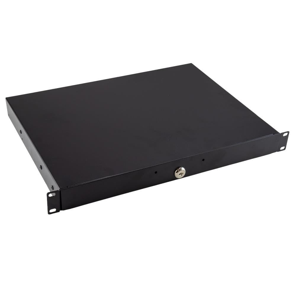 kenable Tiroir Rack 19 Pouces 1U Verrouillable avec Support Arrière - Profondeur 338mm pour Armoire Serveur 4 Points