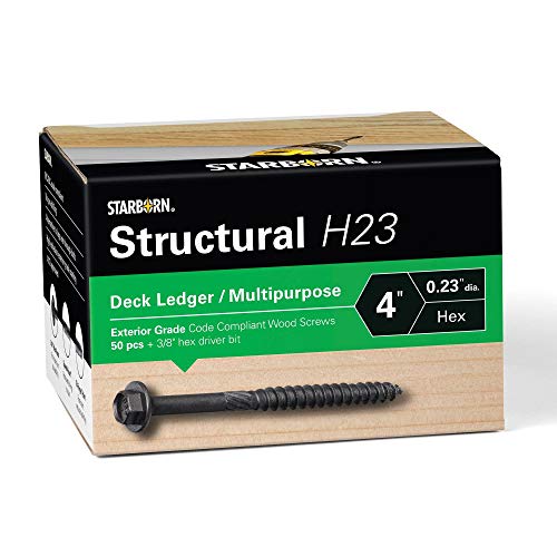 Starborn Structural H23 Deck Ledger Multi-Purpose Wood Screw (50, 4") #TOP13