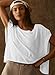 Kumufenc Women Short Sleeve Workout Shirts Open Back Tops Casual Yoga Y2k Athletic Gym Slouchy Crop Running Tees(White,M)