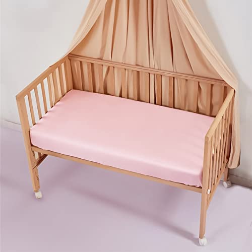 Promeed Grade 6A+ Mulberry Silk Crib Sheet Fitted, Premium 23 Momme Pure Silk Baby Sheets For Crib, Fits Up To 8-Inch Mattress - 28 X 52-Inch, Pink #TOP16