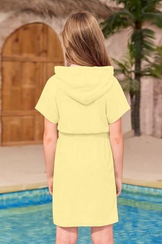 Image of BesserBay Girls Swim Cover Up Beach Bathing Suit Coverups for Swimwear Zip-Up Terry Cloth Robes with Sunglasses 6-14 Years