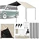 Wohnwagen Sonnensegel Markise, 2,4m x 2,4m Markise Vordach Sonnenvordach Wohnwagen mit Abspannleinen, Stützstangen und Heringen, 2 Installationsweg für Camper Van Wohnmobil RV SUV