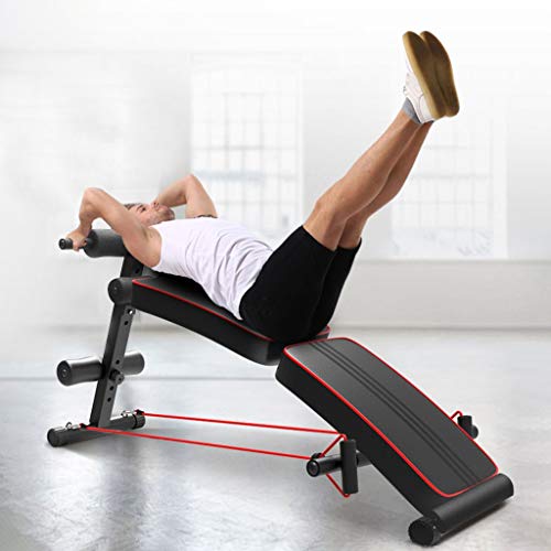 Tengma Adjustable Weight Bench,Foldable Decline Sit up Bench Crunch Board Fitness Home Gym Exercise Equipment Full Body Workout Abdomen Leg Core Strength Training (Load-bearing:220lb)
