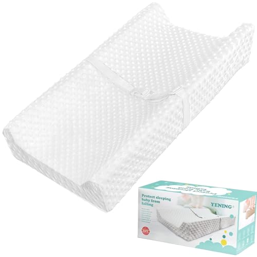 Image of YENING Small Changing Pad Mini 23 x 13 with Washable Cover Waterproof Baby Diaper Changing Pad for Dresser Table Pad White