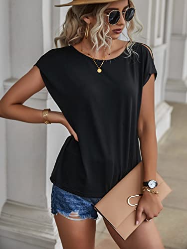 SOLY HUX Women's Open Back Short Sleeve Backless Tops Criss Cross Twist Tee Summer Sexy T Shirt2