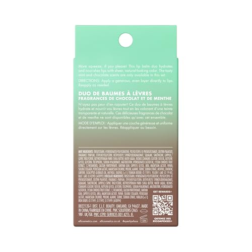 Image of e.l.f. Squeeze Me More Lip Balm Duo, Moisturizing Balm For A Sheer Tint Of Color, Made With Hyaluronic Acid, Vegan & Cruelty-Free, Mint & Chocolate
