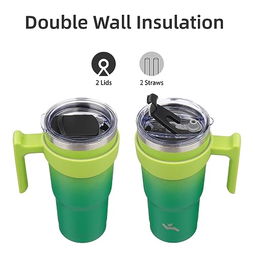 Image of Konokyo 20 oz Tumbler with Handle and Straw, Insulated Travel Mug