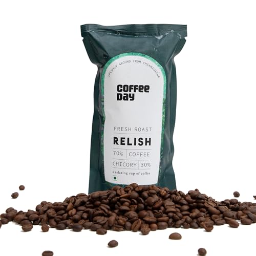 Image of Cafe Coffee Day - RELISH 70% & 30% Chicory - 200gm | Medium to Dark Roast | South Indian Filter | Fresh from Chikmagalur factory
