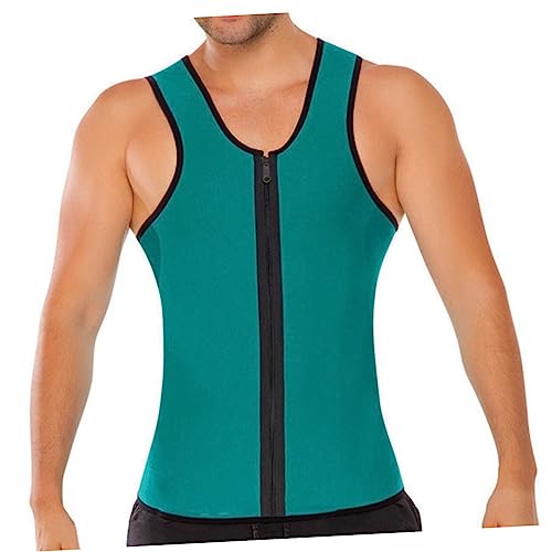 TINEASUR Camiseta Sin Mangas Moldeadora De Cuerpo para Hombre Camiseta Sin Mangas con Corsé Camisetas Sin Mangas Atléticas para Hombre Chaleco De Entrenamiento para Hombre Verde