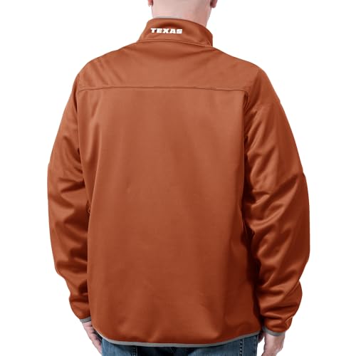 2Bhip NCAA Texas Longhorns Adult Mens College Burnt Orange Mock Neck Softshell Full Zip Coat Jackets2