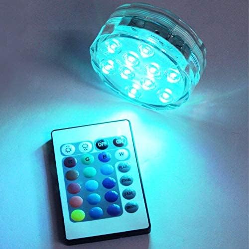Anchayuan RGB Submersible LED Lights Remote Control 16 Multi-Colors 4 Modes with 3 AAA Battery Powered ，Used for Pond, Pool, Bathroom, Terrace, Garden, Potted Plant Decoration (3, m)