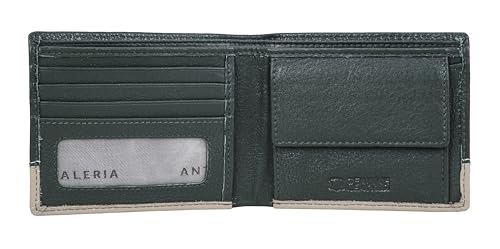 Image of ANTONIO VALERIA Jake Green /Sand Leather Wallet for Men
