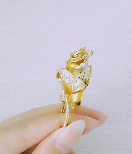 Image of Luxury Crystal Rose Flower Eyeglass Holder Clip Brooches Work ID Holder for Shirt(1)