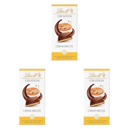Lindt Creation Tablette, Crème Brûlée, 150g (Lot de 3)